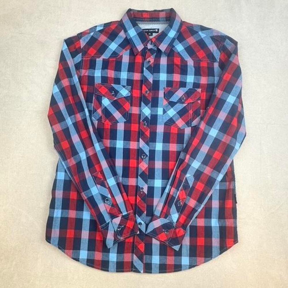 Ocean Current Men's Plaid Long Sleeve Shirt size M sku A-9-LRS